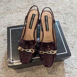 Karl Lagerfeld Paris Wine Georgie Patent Slingback